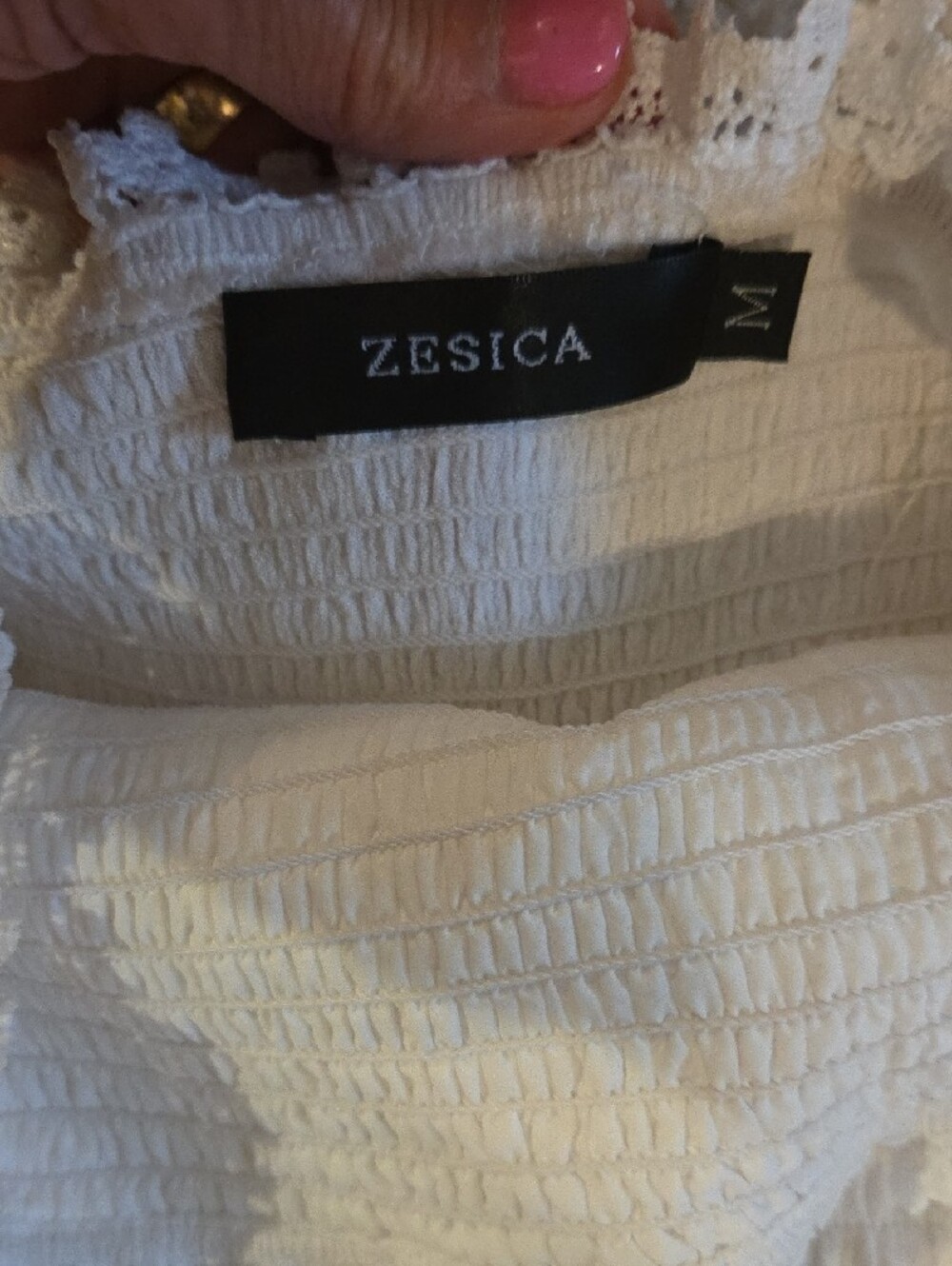 White Strapless Maxi Dress with Crochet Trim - Picture 5 of 8